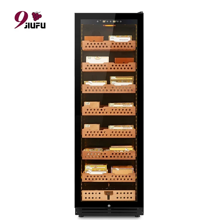 JiuFu Luxury Electric Cigar Humidor Cabinet Single Door Luxury Wood Cigar Humidors With Low Moq