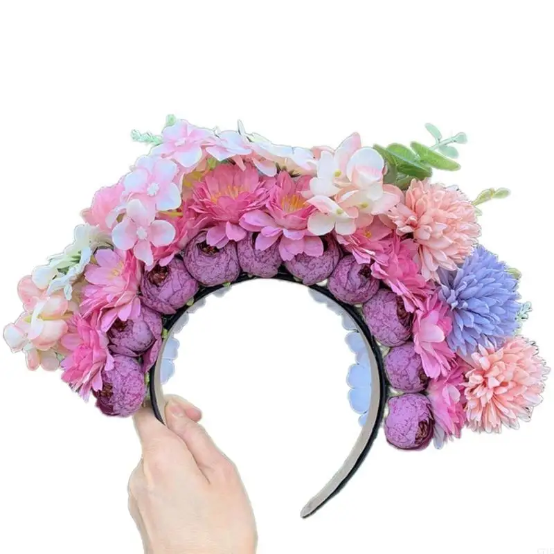  Colorful Flower Headband Crown Hair Wreath Wedding Party Costume Headpiece Props