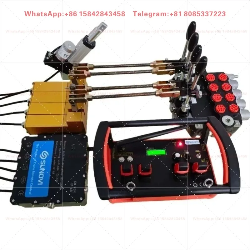 Universal Wireless Radio Crane Remote Control Hydraulic Kit 4 Joysticks DC 12V/24V