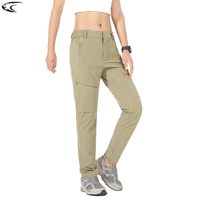 LNGXO Hiking Pants Women 4-Way Stretch Waterproof Summer Cargo Pants Trekking Climbing Camping Outdoor Sports Mountain Trousers