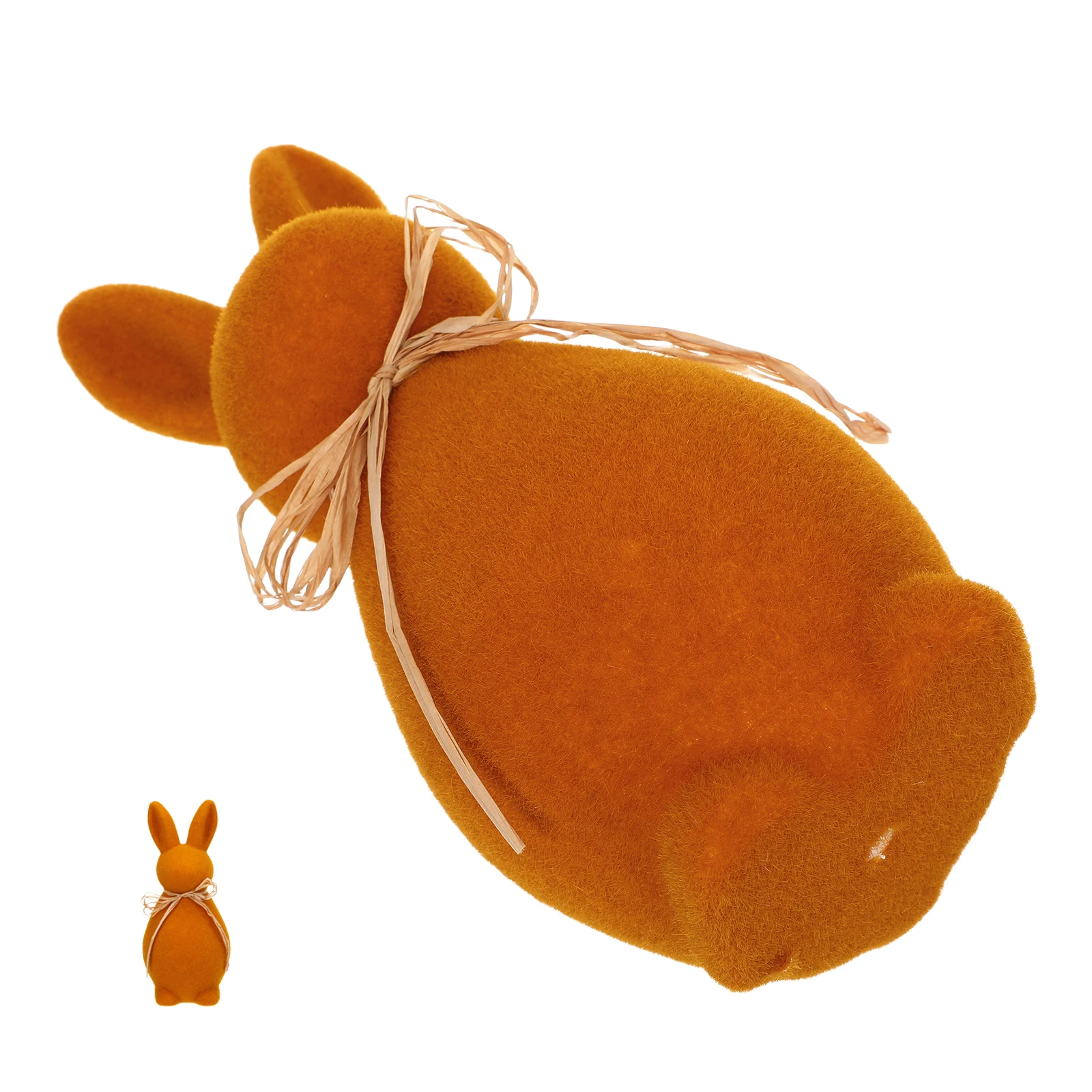 

Plastic Piece Easter Flocked Bunny Rabbit Topiary Foam Flocking Garden Decorative