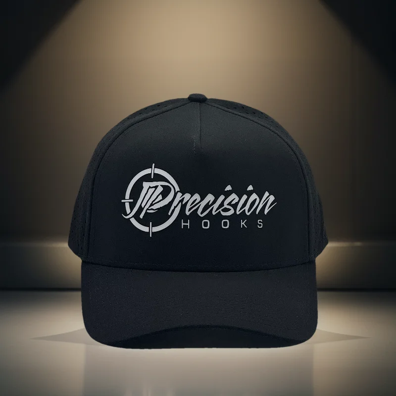 

2024 high quality custom embroidery logo caps 5 panel mens a frame cotton mesh solid black