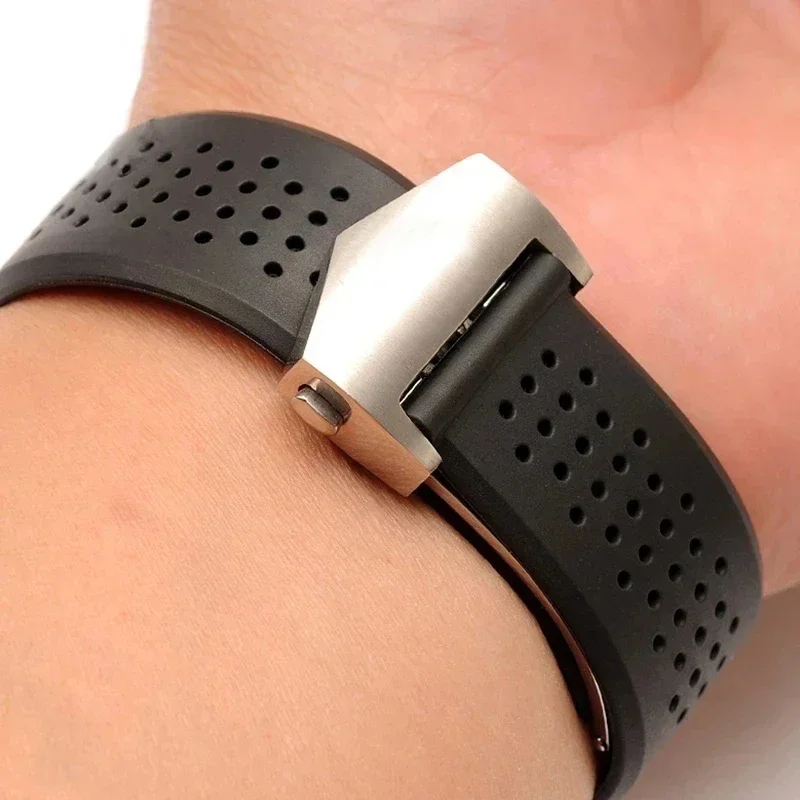 Natural Rubber Watchband For TAG HEUER GRAND CARRERA wristband Waterproof Sport Strap 22mm 24mm Soft Silicone Watch Bracelet - view 6