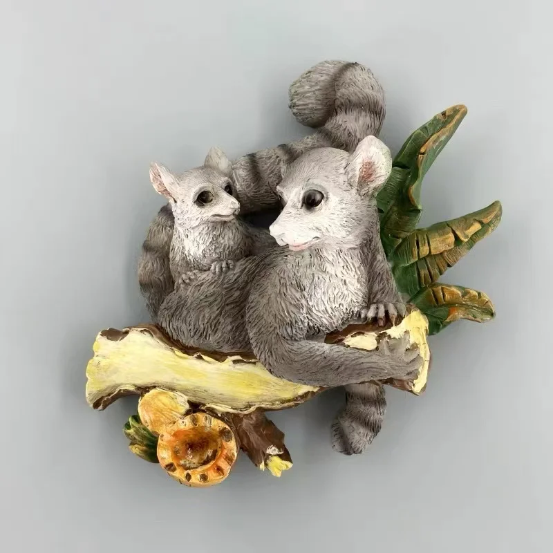 Australian Tourism Commemorative Creative Resin Hand drawn 3D Squirrel Mother Child Decoration Magnet Refrigerator Sticker Gift