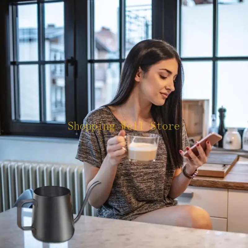

KX4B Black Stainless Steel Gooseneck Kettle Ergonomic for Precise Coffee
