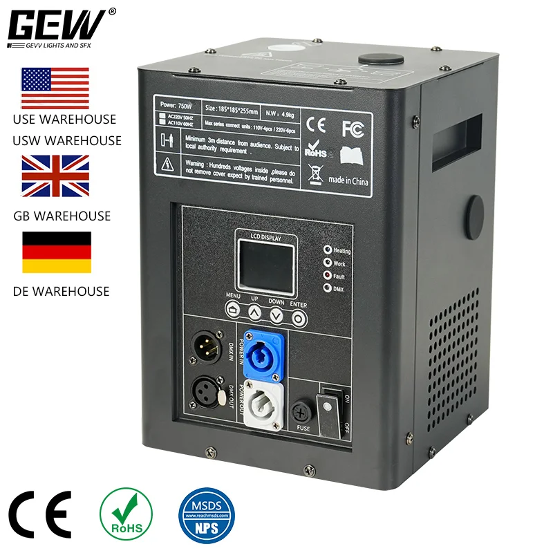 GEVV Wireless  Fountain Sparkler Remote DMX Control 750W Mini Cold Spark Machine for Wedding Stage Party
