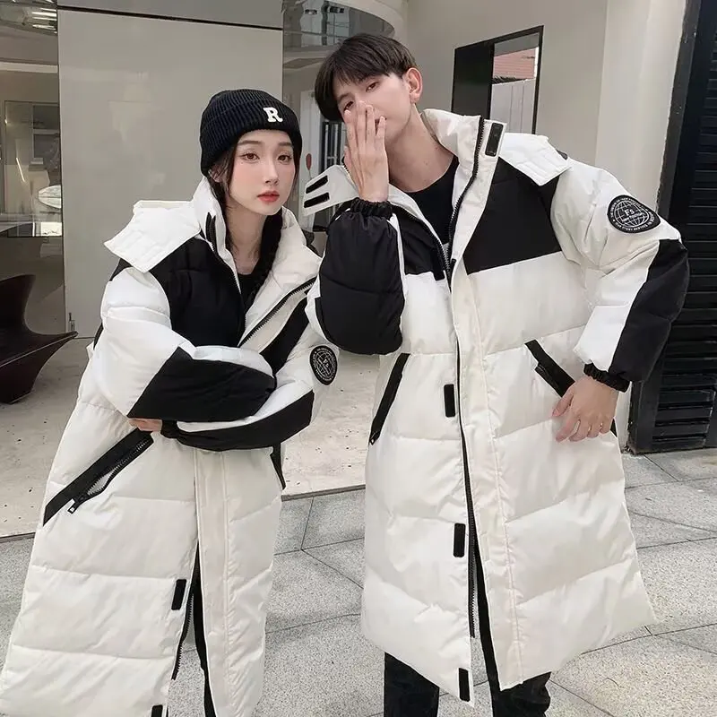 

Long term cotton jacket for men and women in winter 2025, new thick, warm, windproof hooded, versatile and cold resistant couple