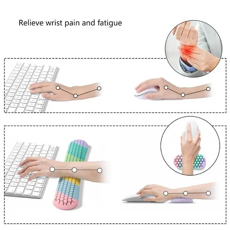 

652f компьютерные клавиатуры поддержка отдыха на запястье, эргономичная красоночная гелевая подушка для длительной работы и игры