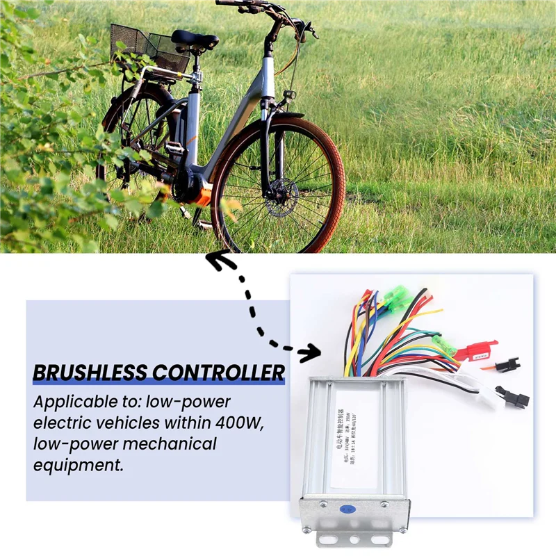 

ABHS-36V 48V 350W E-Bike Brushless Controller 6 Tube Dual Mode For Electric Bicycle Scooter Speed Intelligent Dual Motor Part