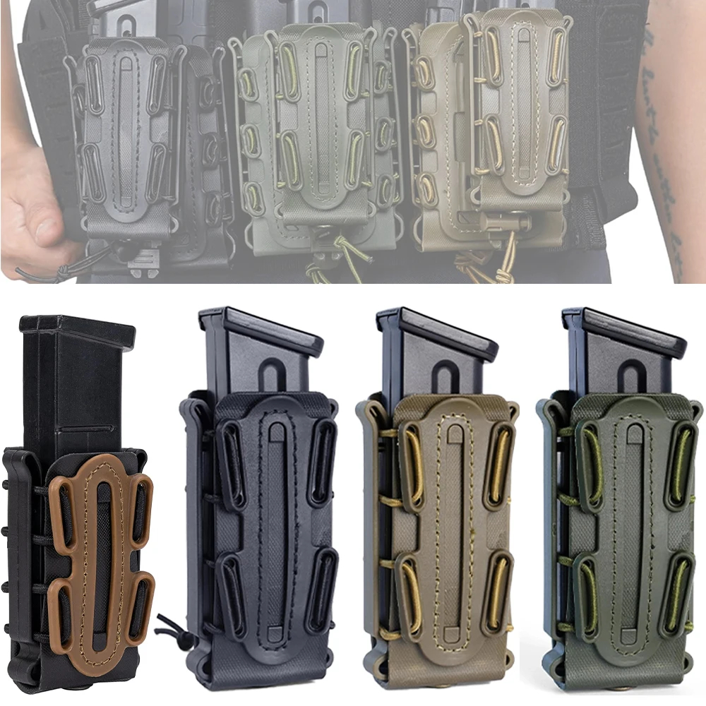 Magazine Pouches 9mm Magazine Holder with Molle Clip/Belt Clip Magazine Holder Quick Release for Tactical Belts