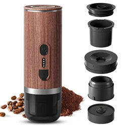 Portable Electric Espresso Coffee Machine Cordless Heating 3oz Single Serve Mini Coffee Maker 92℃ Smart Brew 20Bar Pump Pressure