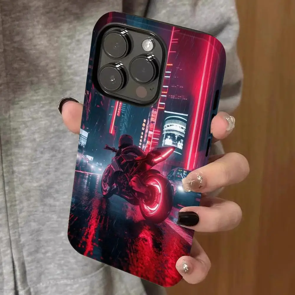 

motorcycle wallpaper Phone Case Double-layered 2-in-1 Film Case For IPhone 16 15 Promax 14 13 Pro 12 11 plus Samsung S Covers