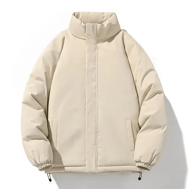 冬パーカー男性無地厚いスタンドカラーファッション若々しい活力暖かいジャケット男性ルーズストリート生き抜くコート男