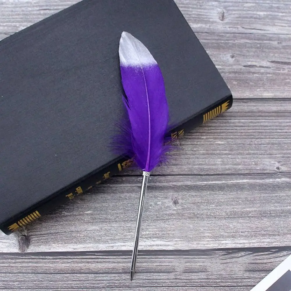 

Christmas Gift Black Novelty Stationery Feather Pen Writing Tool Signature Ballpoint Pens