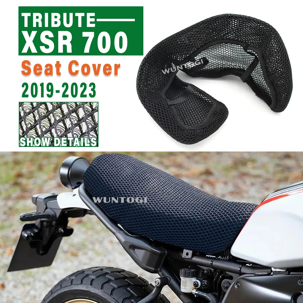 

For Yamaha XSR700 Motorcycle Accessories Seat Cover Tribute XSR 700 2019-2023 New 3D Honeycomb Insulated Mesh Nylon Seat Cover