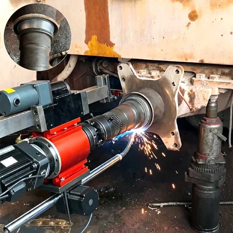 Hot Selling Portable Journal Lathe 220V/380V Shaft Turning Truck Repair Lathe Automatic Turning and Welding Machine for Sale