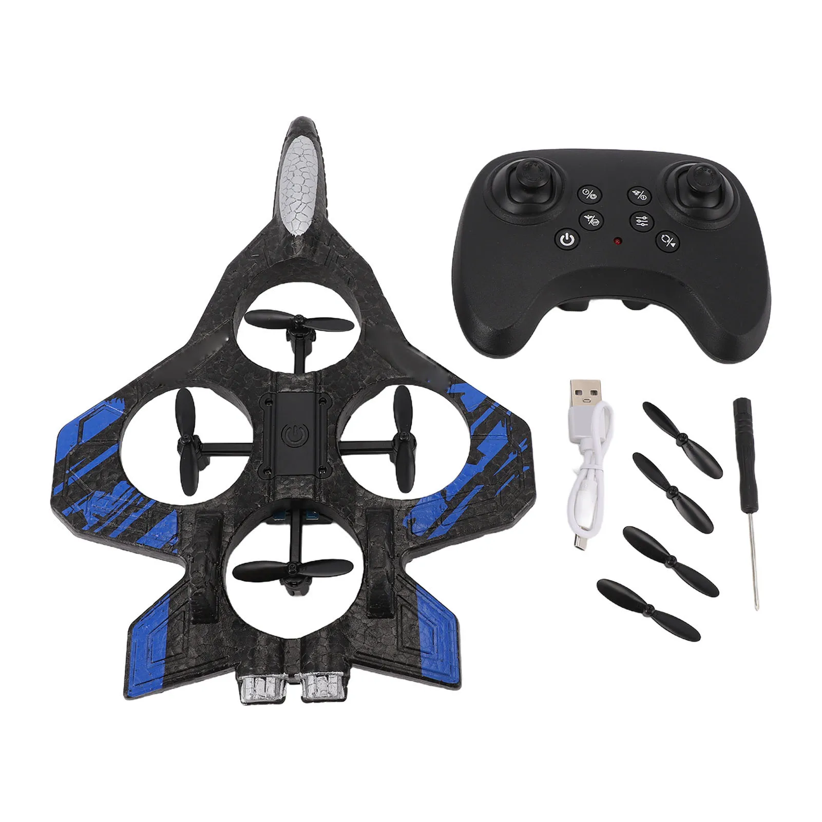 

Foam RC Airplane Foam RC Aircraft 2.4GHz 360 Degree Flip Remote Control Helicopter Fighter Jet Drones with LED Lights