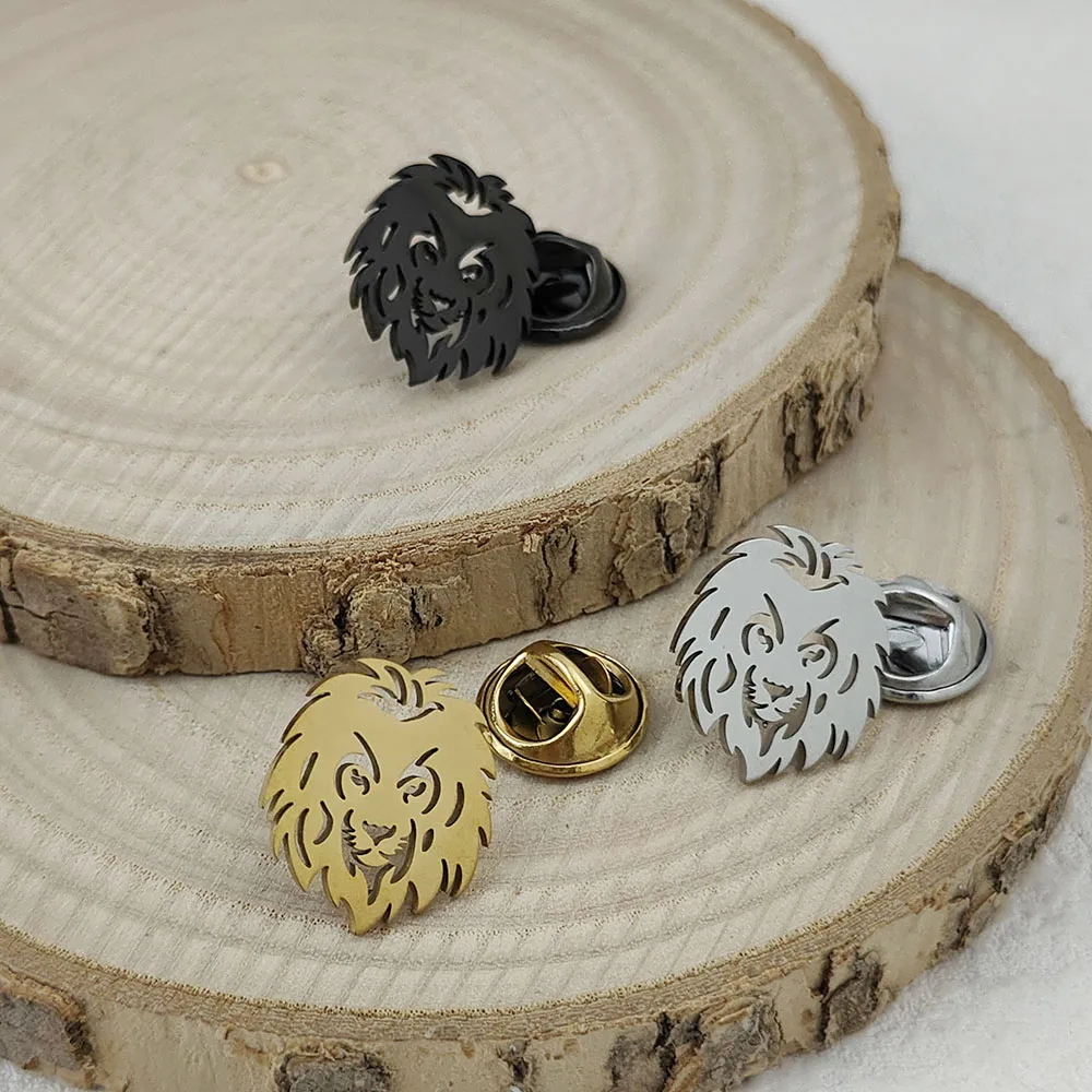 

Creative cartoon lion 18K stainless steel brooch, waterproof non-fading badge set, suit lapel pin, wedding party wearing