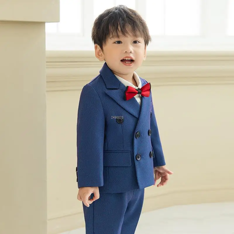 

Flower Boys Ceremony Suit Newborn Kids Formal Jakcet Vest Pants Tuxedo Wedding Dress Children Birhtday Party Photograph Costume