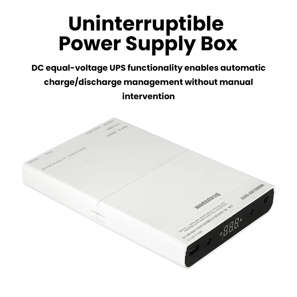 New DC UPS 12-cell 18650 No-Solder Power Supply Box DIY Kit Adjustable Voltage Optical Modem Router Uninterruptible 5V 9V 12V