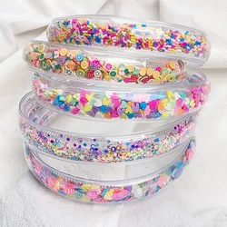 Fashion Glitter Sequin Teeth Hairbands Transparent Quicksand Headbands For Children Kids Girls Bezel Hair Hoops Hair Accessories