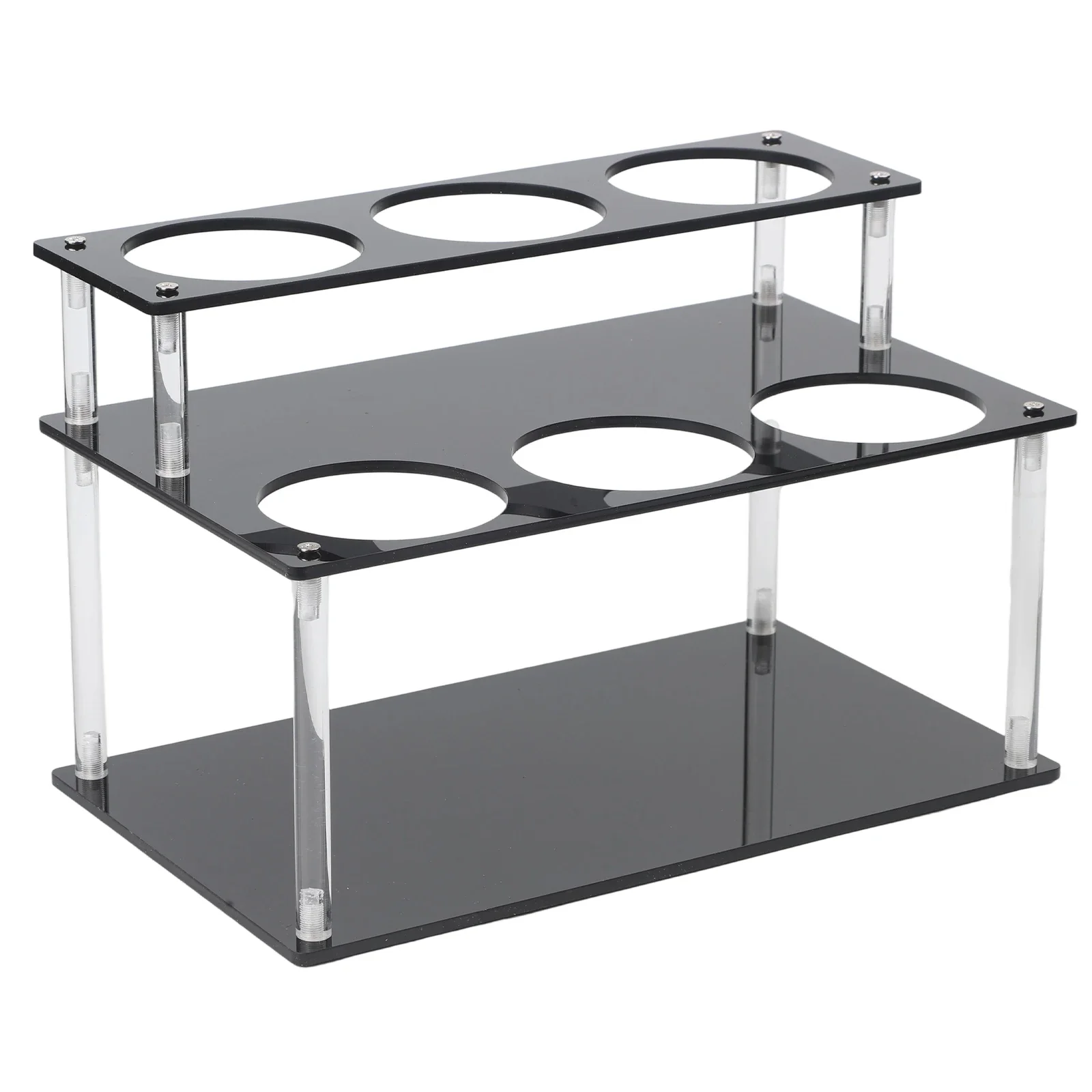 

Clear Acrylic 2 Tier Coffee Syrup Organizer Efficient Storage for Syrups Jams and Kitchen Condiments Easy to Assemble