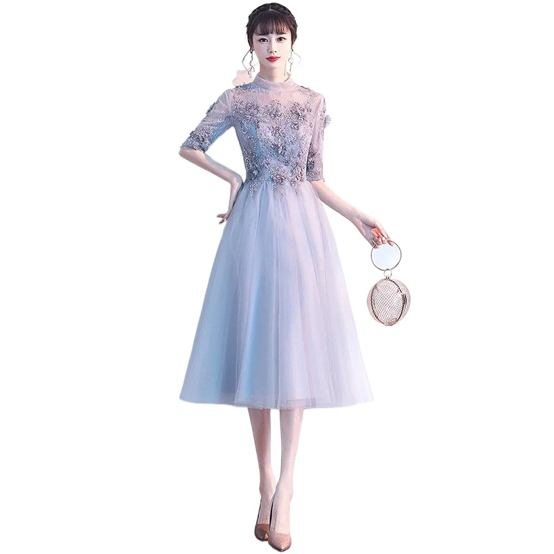 فستان سهرة حالمة مطرز للسيدات جديد لعام 2025، موضة نسائية، تنحيف، نمط الولائم، فستان وصيفة العروس، فستان عيد الميلاد #6