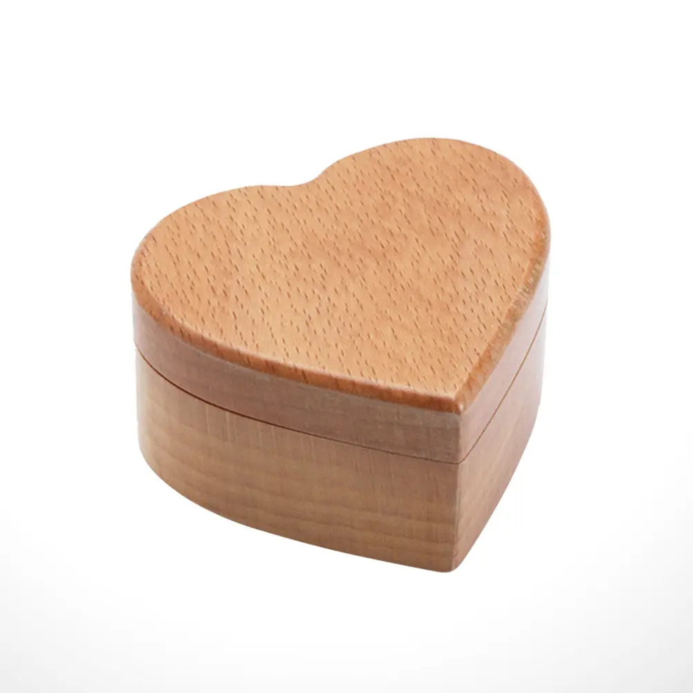 

Beech Jewelry Box Heart Shape Vintage Organizer Exquisite Storage Case for Wedding Valentine's Day Gift Jewelry Organizer