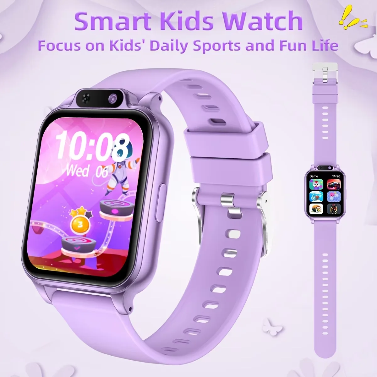 A Smartwatch Featuring a Front-Facing Camera, an Emergency Flashlight, 18 Engaging Educational Games