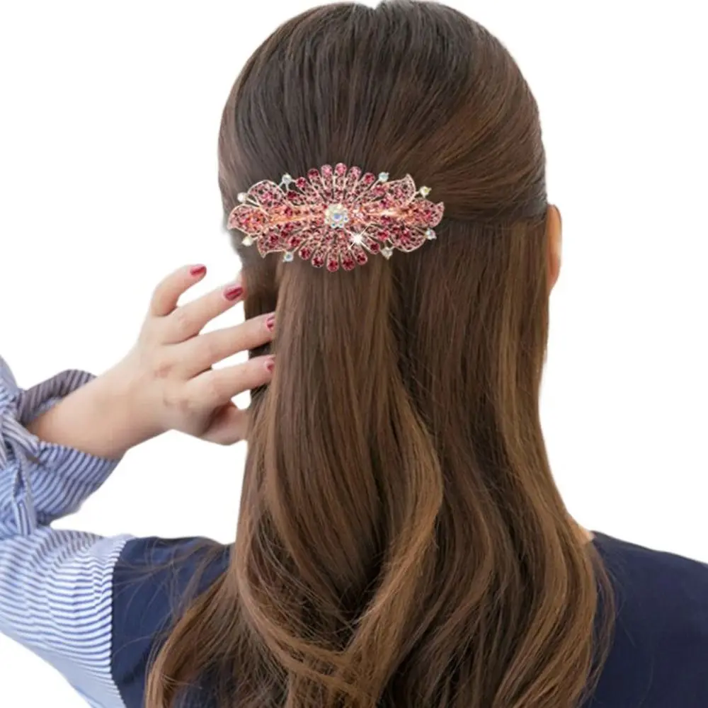 Grande pince à cheveux en diamant pour filles, coiffure féminine, vêtements de sauna, fleur, pince à cheveux de printemps, accessoires pour cheveux, porte-queue de cheval