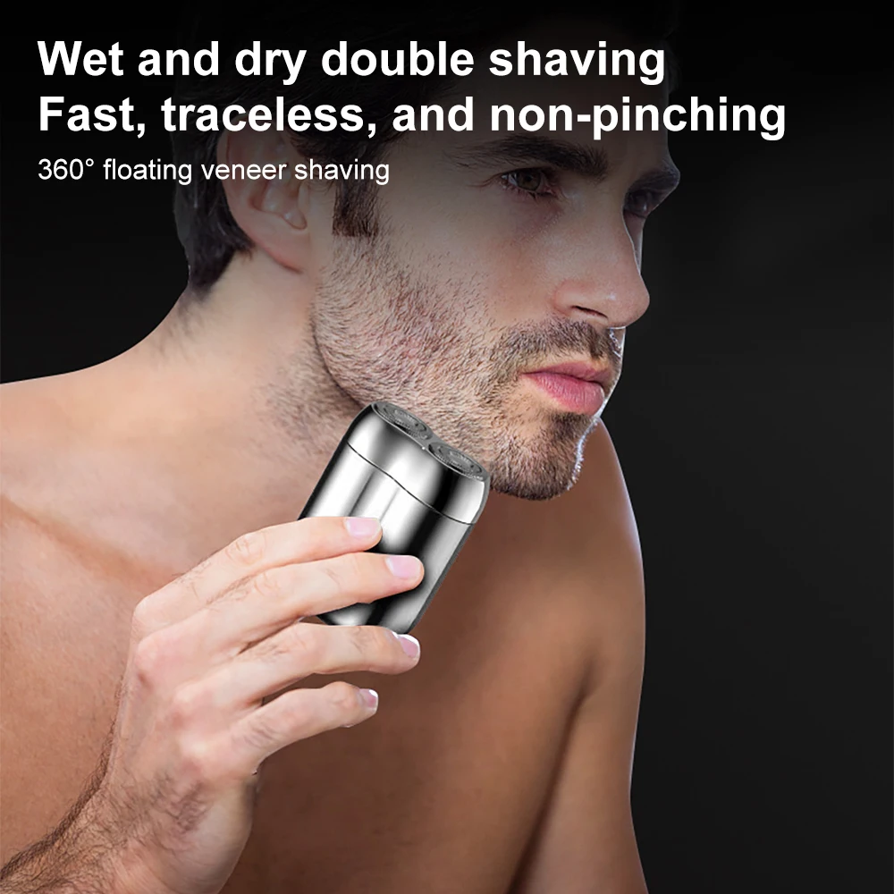 INSMART Mini Electric Shavers Portable Razor Men Type-C Rechargeable Shaving Beard Machine Trimmer Dry Wet Shaving Washable