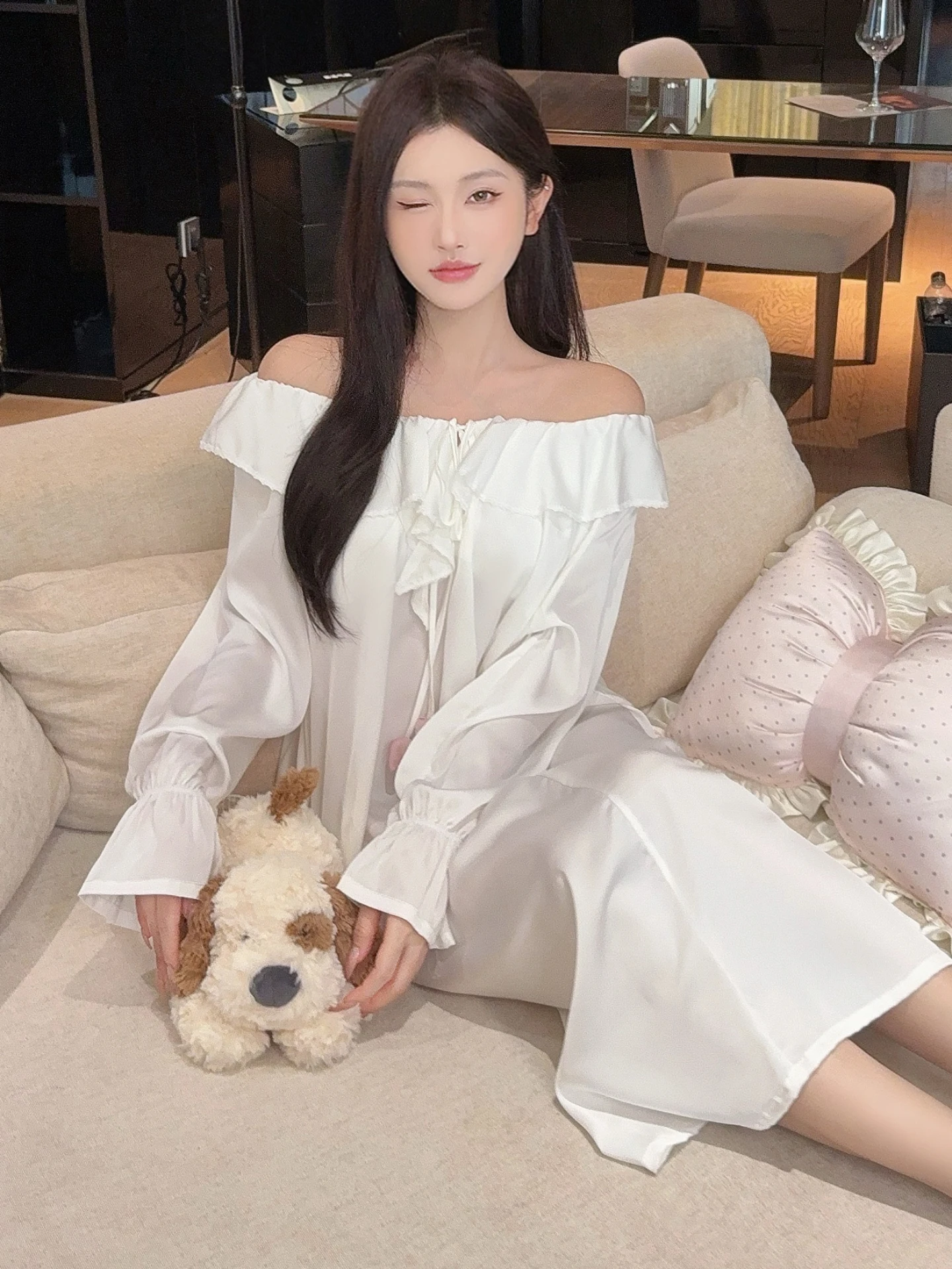 sweet-sle-women's-spwear-long-sve-ice-silk-home-clothes-spring-summer-new-arrival-comfortable-breathable-casual-leisure