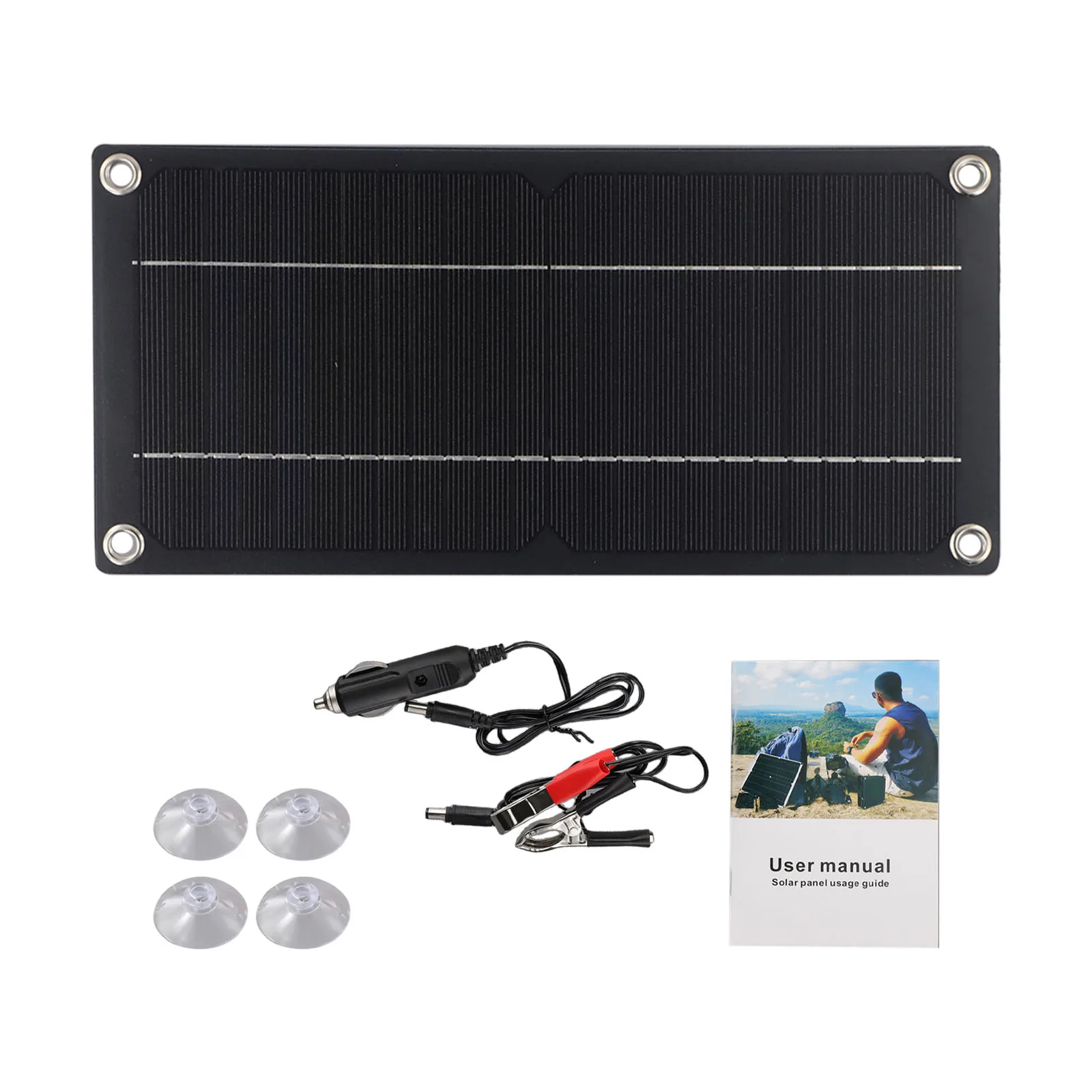 

300*145*2.5mm 12V Trickle Battery Charger High Efficiency Solar Panel 24% Conversion Rate For 12V Lead-acid Battery