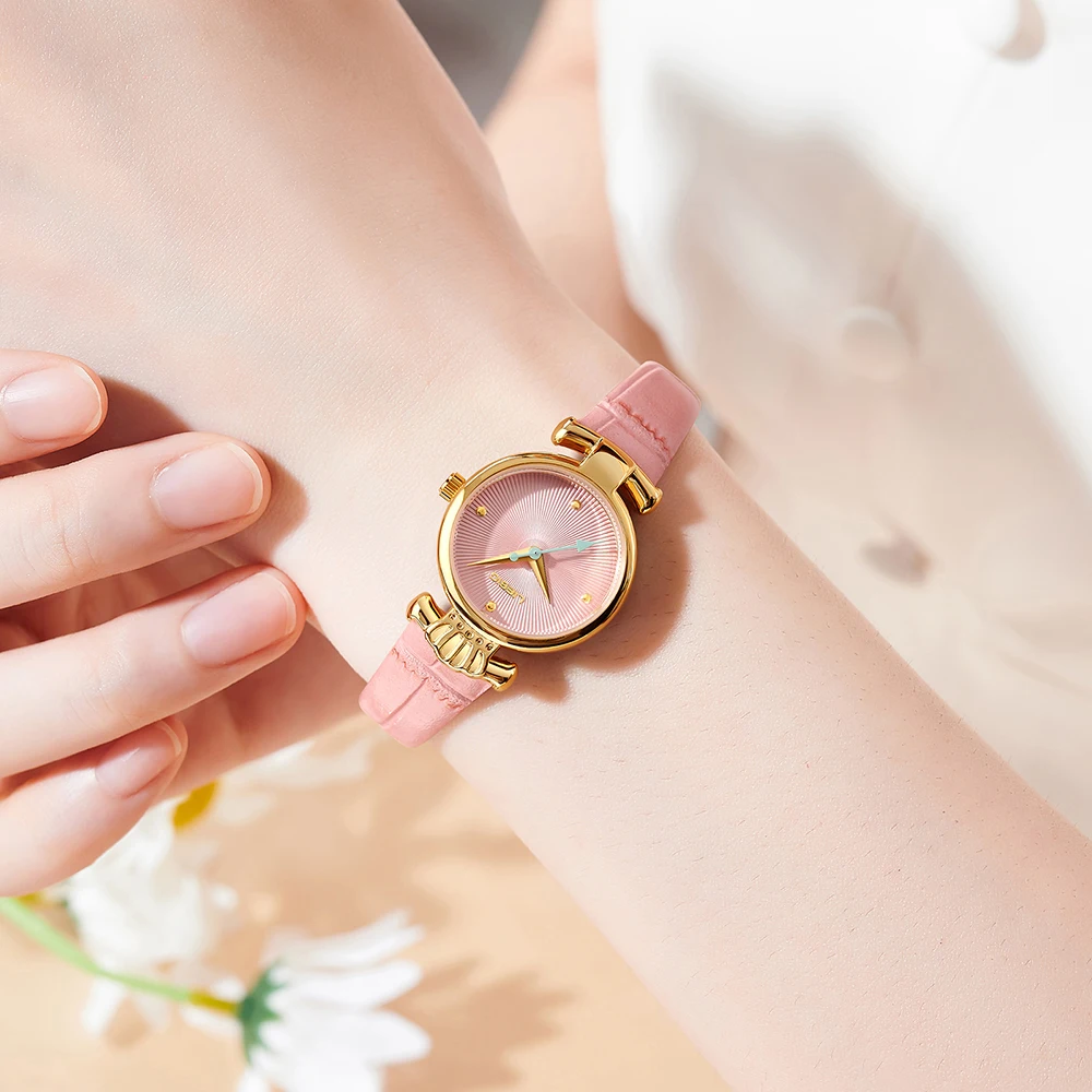 LIEBIG أنيقة أفضل الماركات الفاخرة الكوارتز ساعات المعصم موضة ساعات أوتوماتيكية للنساء حزام من الجلد السيدات ساعة Reloj Mujer #5