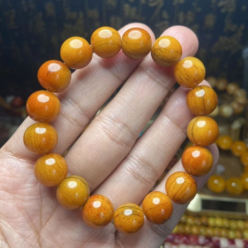 

Браслет из тибетских бусин из кости яка 12 мм, новый, ручной работы, гладкие круглые бусины