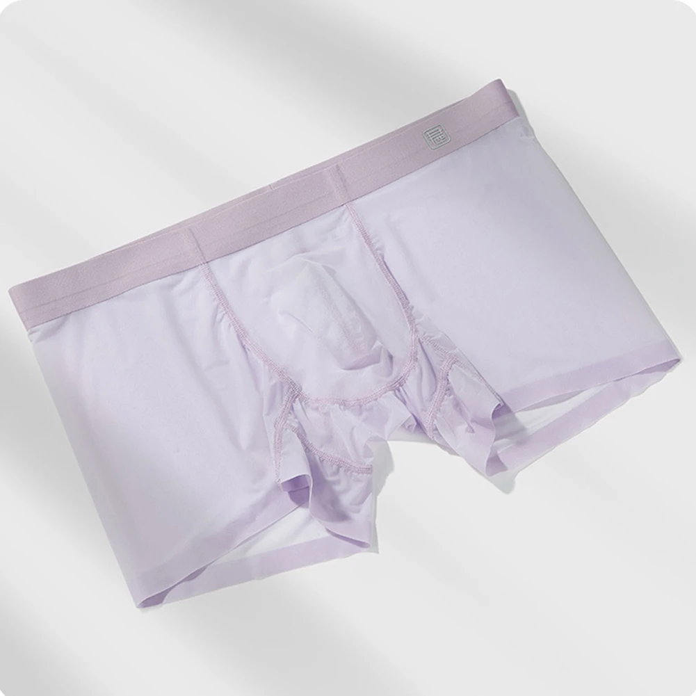 

Men See Through Underpants Men Breathable Ice Silk Sexy Lingerie Low Waist Mesh Trunks Boxers Men's Clothing Brazilian Underwear