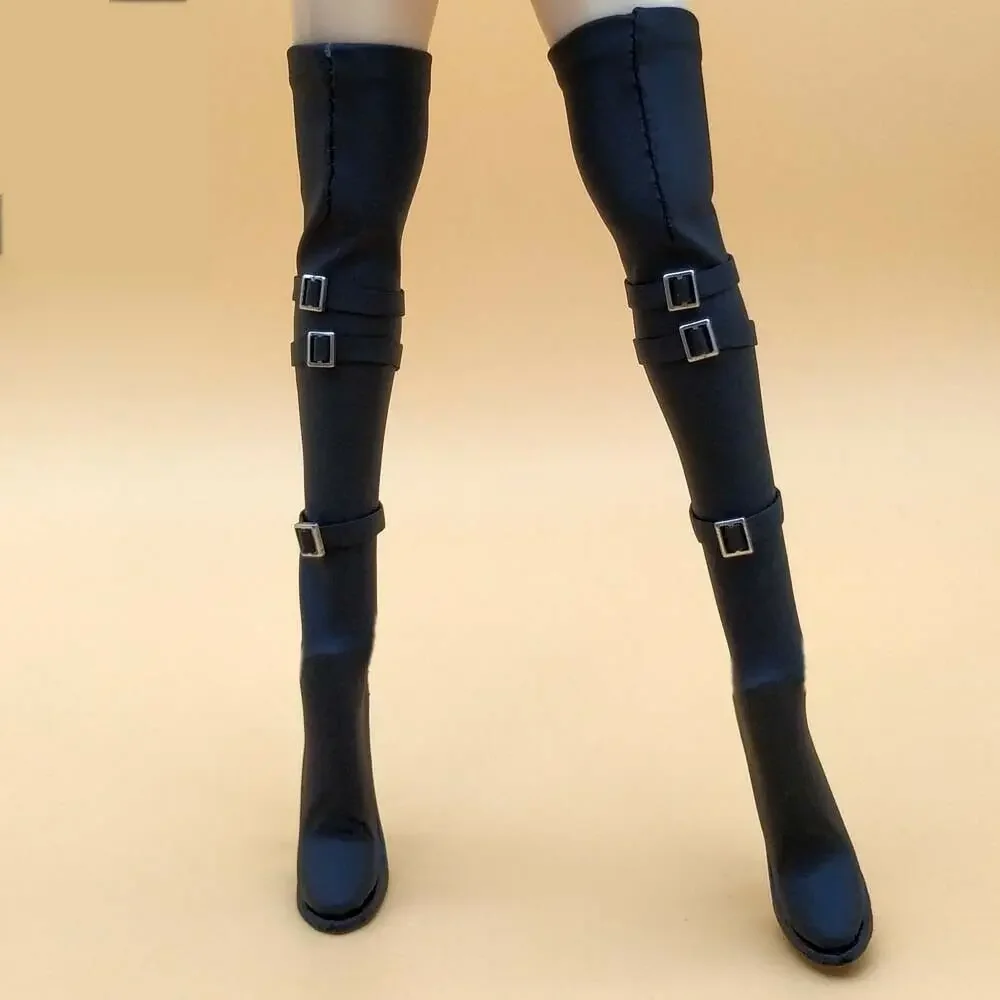 Tbleague 1/6 Sclae Neal Mechanical Era Black High-Heeled Boots Solid Shoes Model for 12in Action Figure Doll Body