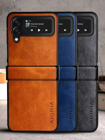 Case for Samsung Galaxy Z Flip 4 7 6 5 3 Flip4 5G coque Luxury Vintage leather Protective cover for samsung galaxy z flip 4 case
