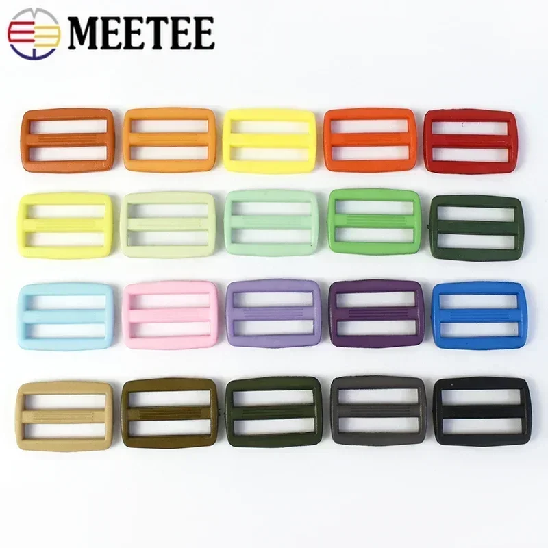 

30/50Pcs Plastic Nylon Tri-Glide Buckles 16/20/25mm Backpack Straps Slider Connect Adjust Loop Clasp DIY Bags Webbing Accessory