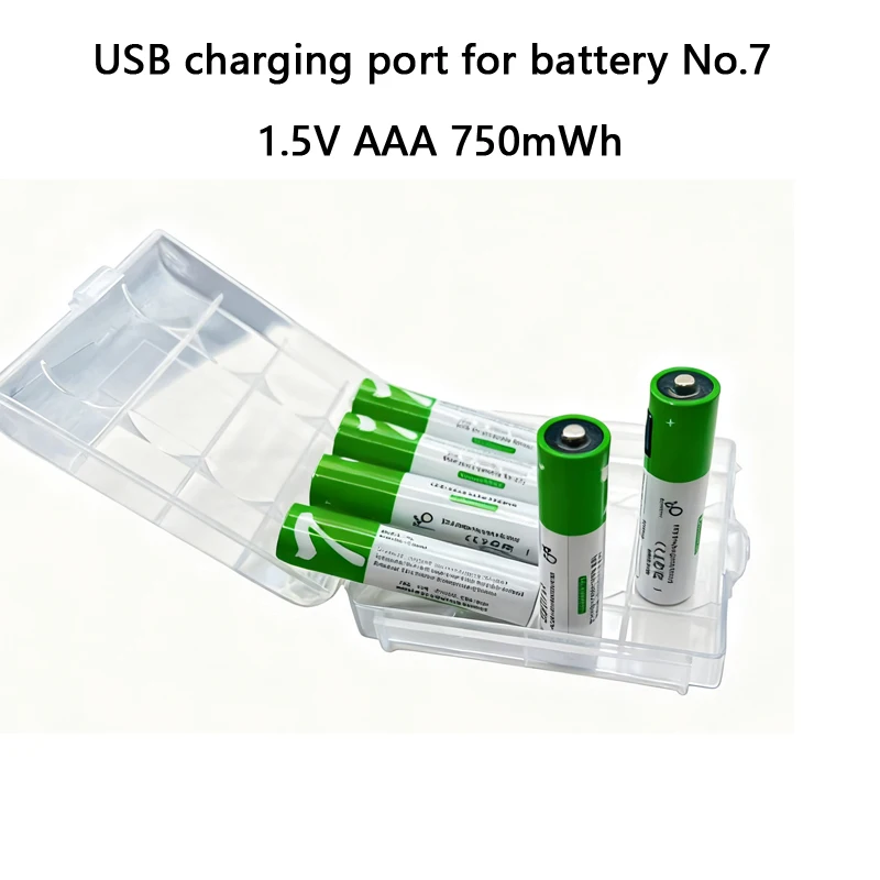 

Rechargeable Lithium Battery 1.5V AAA 750mWh Fast Charging for MP3 Remote Control, Flashlight, Alarm Clock+Type-C Cable