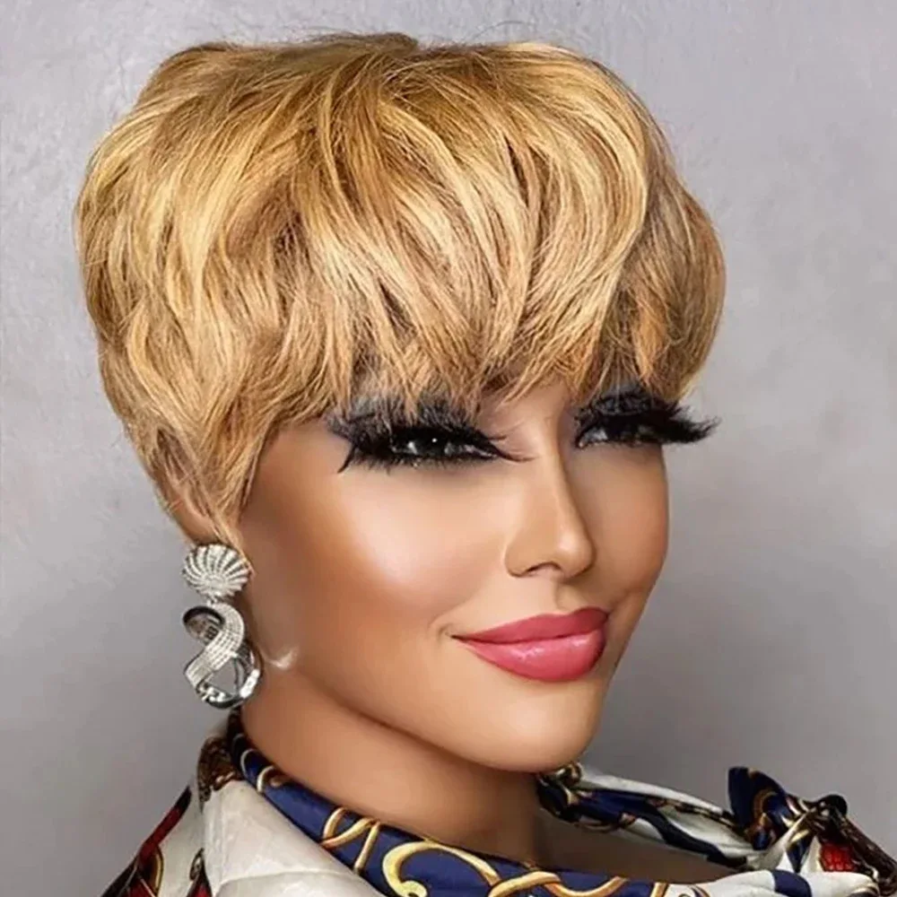 Women's minimalist short layered wig, mature and elegant style, home shopping style, hair cover, gift for mom