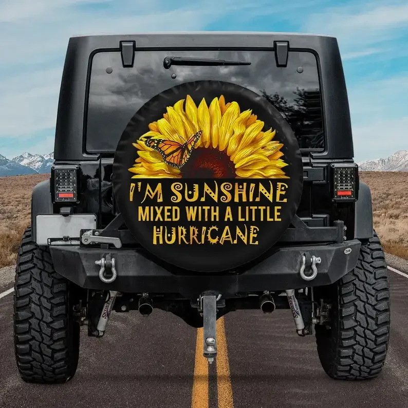 Sunflower Spare Tire Cover For Car, Gift For Mom, Gift for her, Great Gift, Car Wrap, Car Accessories, Spare Tire Cover, Valenti