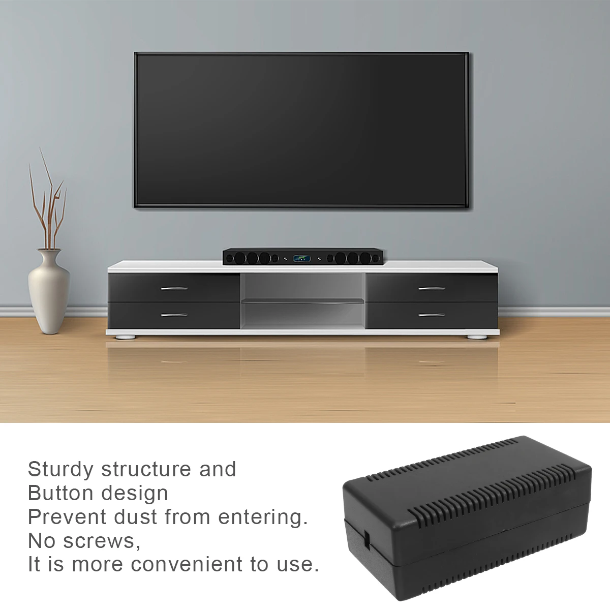 2Pcs Component Junction Box Plastic Power Supply Housing Dustproof Sturdy Structure Suitable Projects Powered