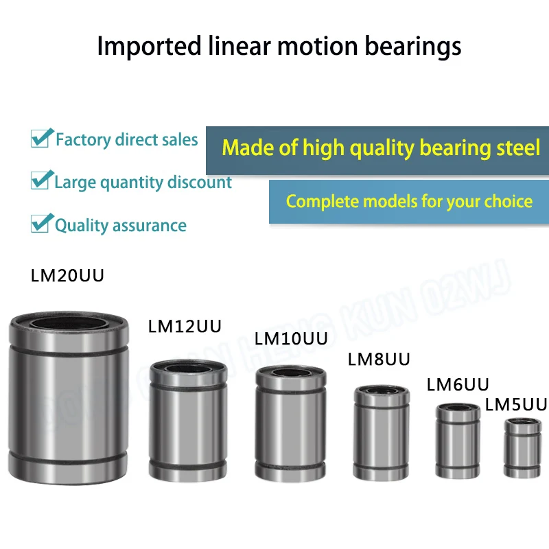 

1 шт. LM 5/6/8/10/12/20uu линейные подшипники движения, скользящие части из нержавеющей стали для 3D-принтера