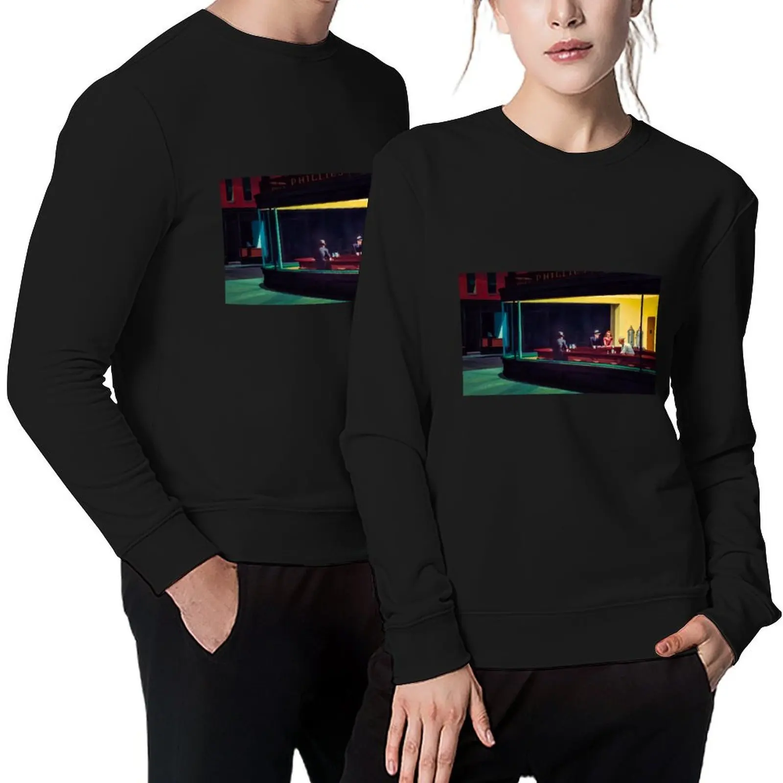 

Nighthawks - Edward Hopper Pullover tracksuit men tracksuits anime clothing new in hoodies & sweat-shirt