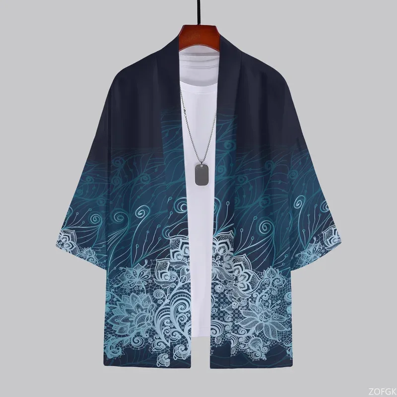 

2026 Hot Selling 3D Printed Printed Pattern Cardigan Kimono Summer New Cross-border Loose Top