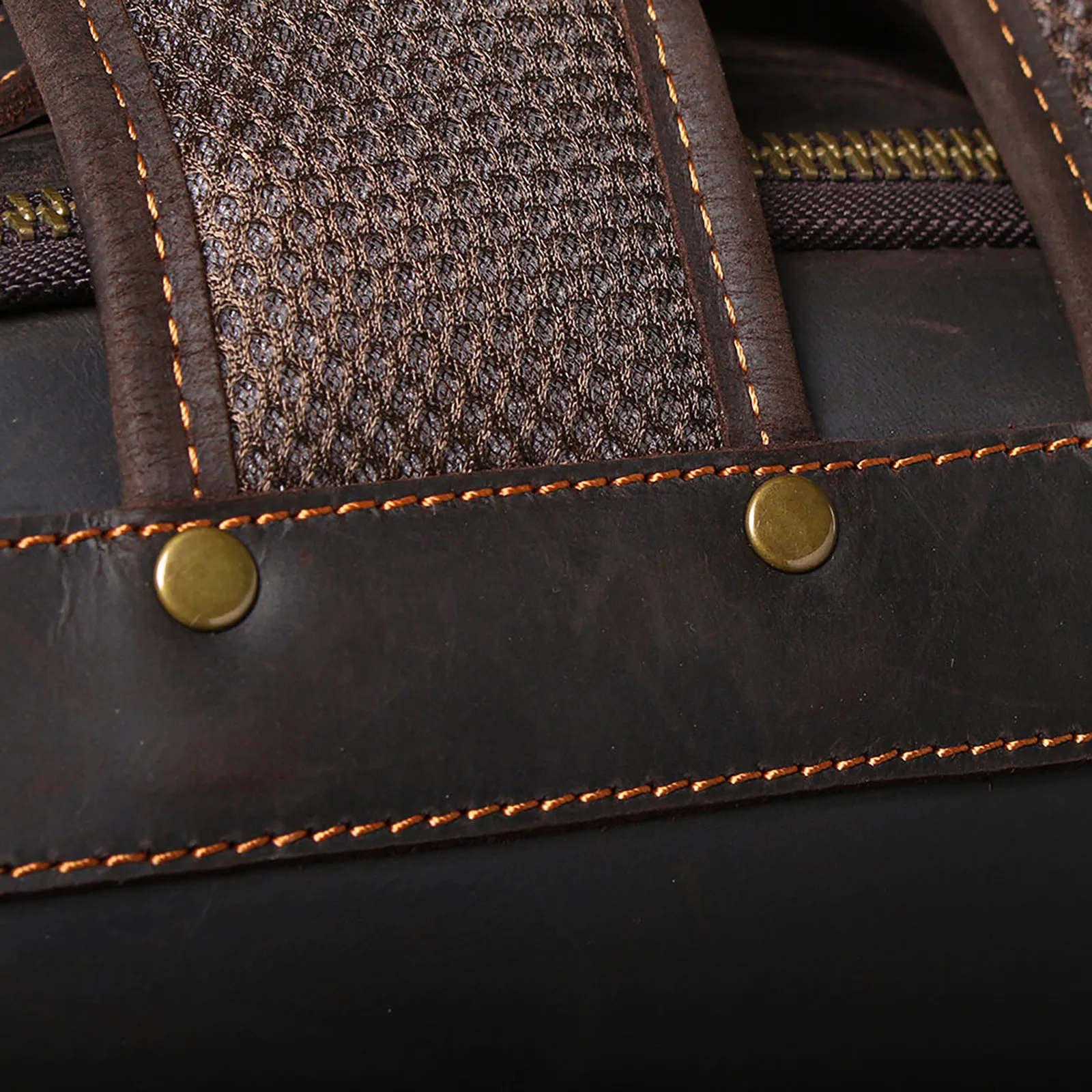 S.WORKER Vintage Echtleder Herrenrucksack 16" Laptop-Tasche Lässige Crazy-Horse-Leder Schultasche Handgefertigte Taschen für Männer – Detail 13