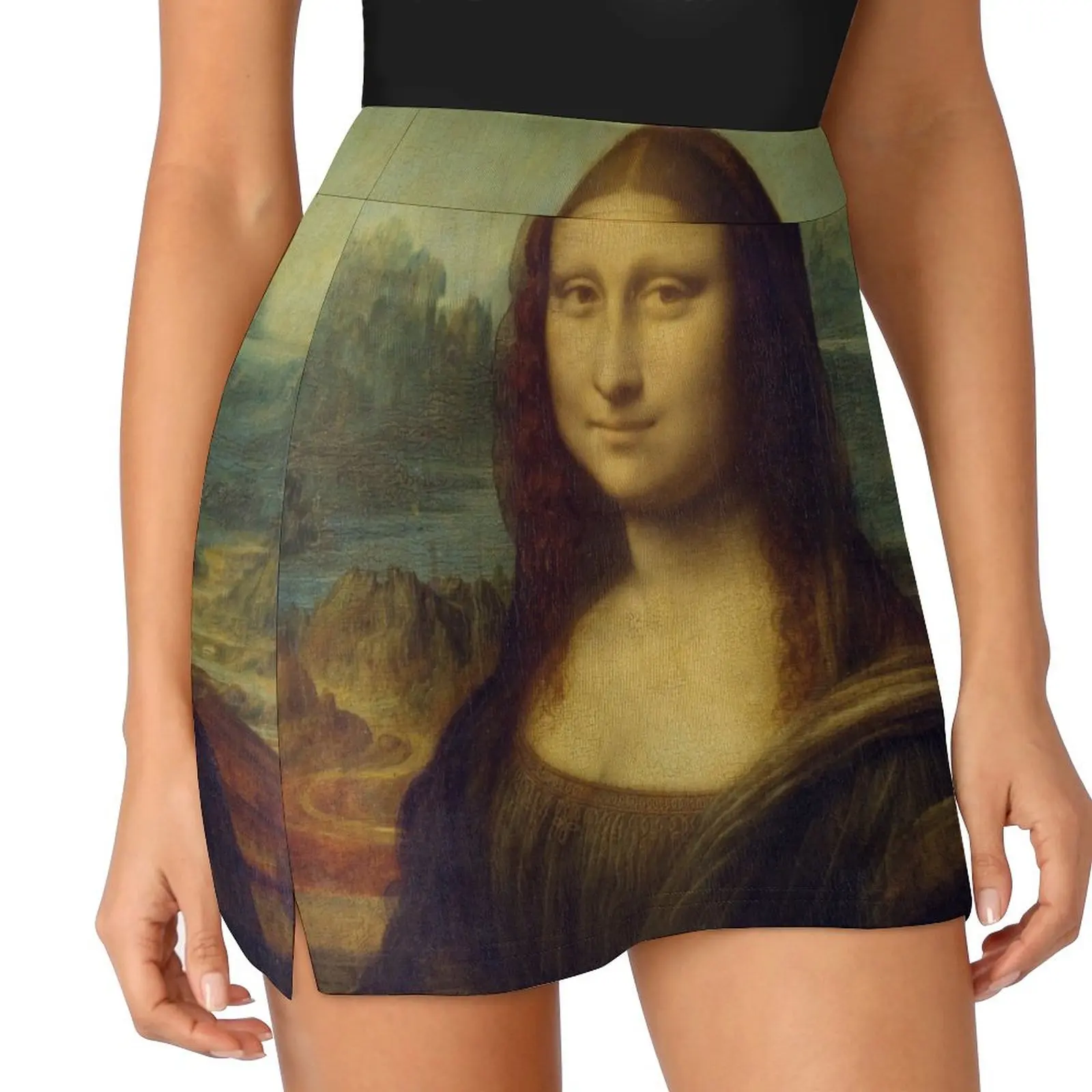 Iconic Leonardo da Vinci Mona Lisa Mini Skirt japanese fashion outfit korean style