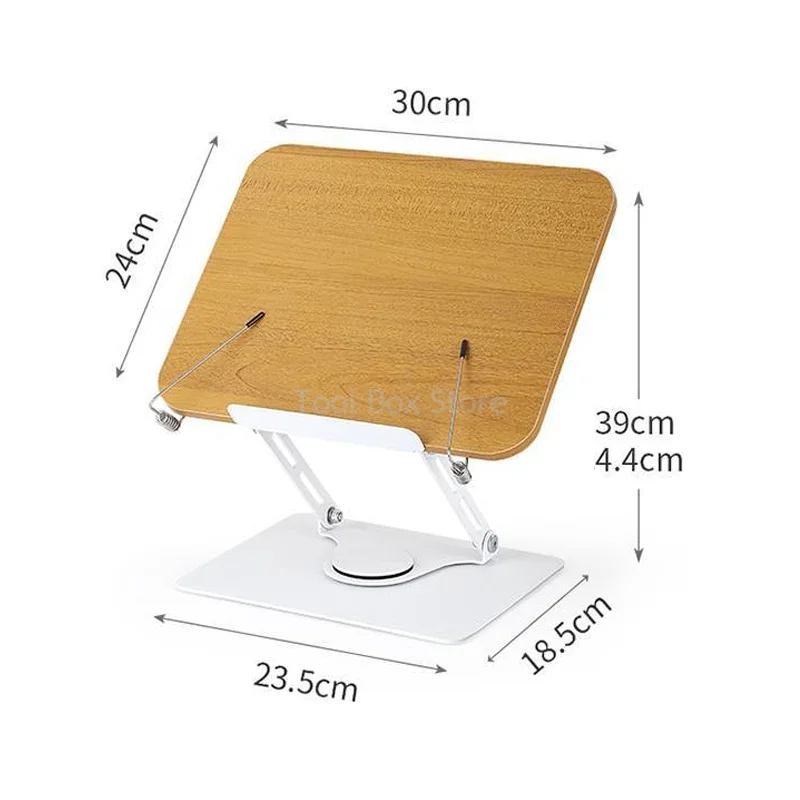 Desktop Book Stand for Reading with 360 Rotating Base Wooden Foldable Tablet Stand Reading Artifact with Book Holder