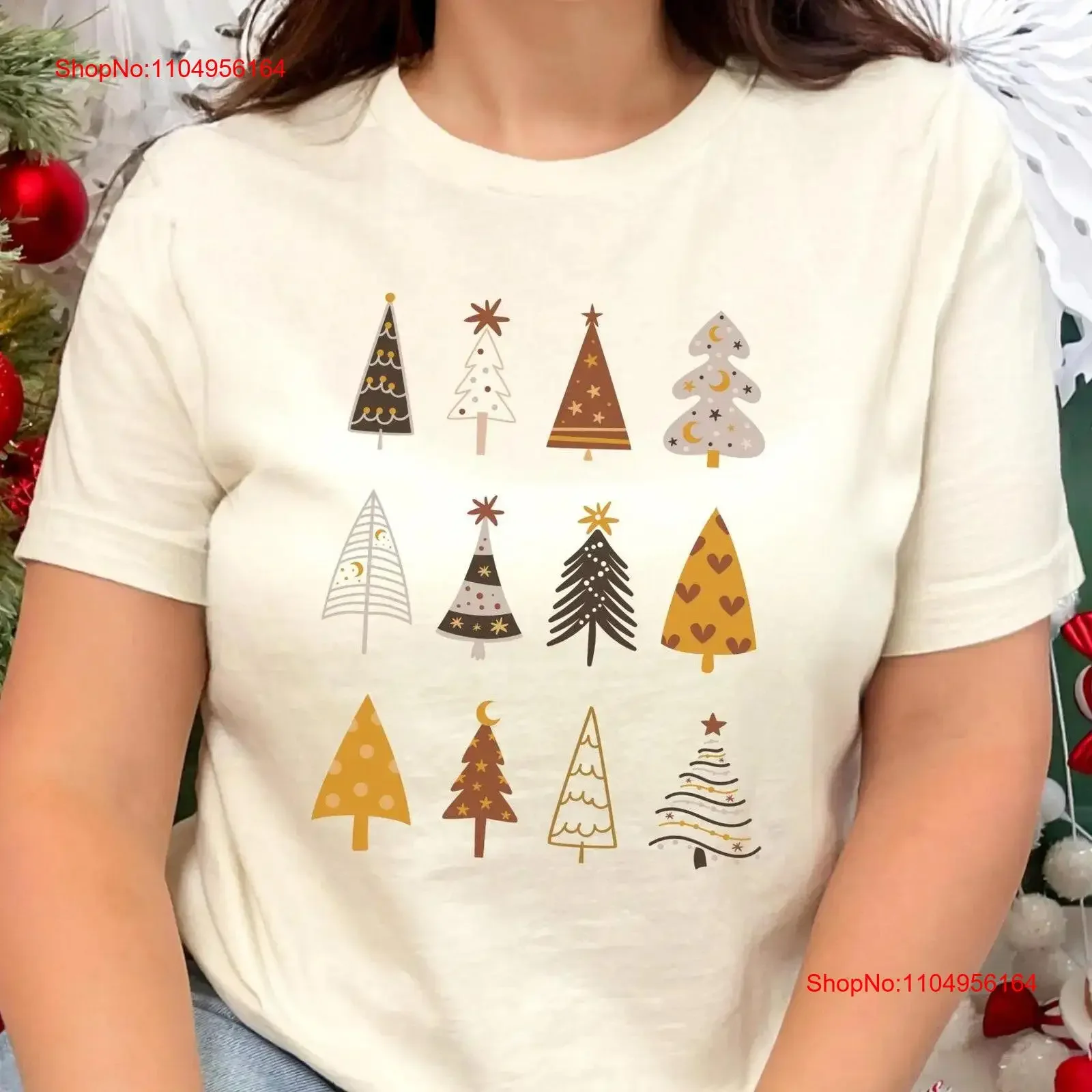 

Футболка в стиле бохо со звездами и сердечками, рождественская елка, милый фанк-коллаж для очаровательных богемных праздников, женская винтажная стильная футболка